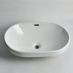 CLAYA OVAL SEMI INSET BASIN GLOSS WHITE 605MM