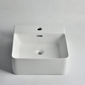 CLAYA SQUARE WALL HUNG BASIN GLOSS WHITE 420MM