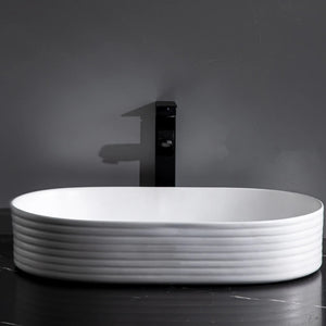 CLAYA PILL FLUTED ABOVE COUNTER BASIN MATTE WHITE 605MM
