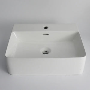 CLAYA RECTANGULAR WALL HUNG BASIN GLOSS WHITE 520MM