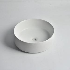 CLAYA POLAR LUNA ROUND ABOVE COUNTER BASIN TEXTURED MATTE WHITE 360MM