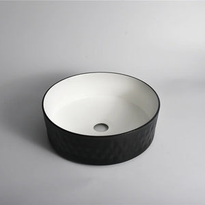 CLAYA POLAR DIAMOND ROUND ABOVE COUNTER BASIN TEXTURED MATTE BLACK 360MM
