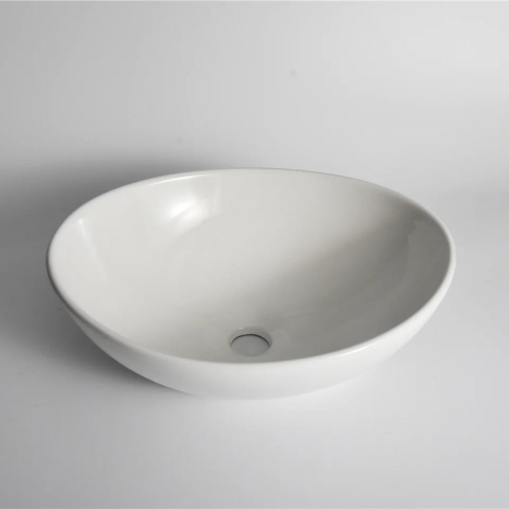 CLAYA OVAL ABOVE COUNTER BASIN GLOSS WHITE 400MM
