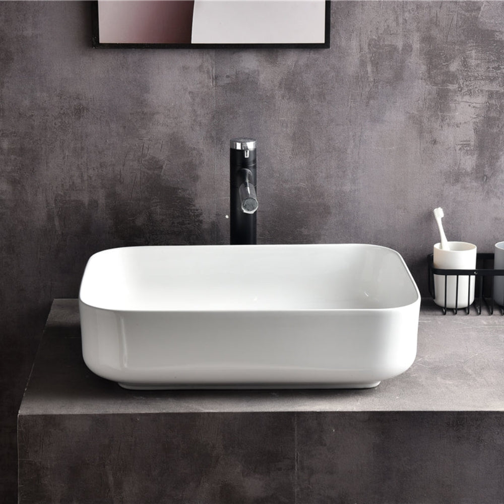 CLAYA OVAL ABOVE COUNTER BASIN GLOSS WHITE 500MM