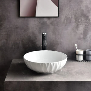 CLAYA RUBY ROUND ABOVE COUNTER BASIN GLOSS WHITE 395MM