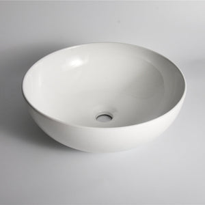 CLAYA ROUND ABOVE COUNTER BASIN GLOSS WHITE 400MM