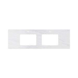 FIENZA CLOUDBURST RECTANGULAR SOLID SURFACE BENCHTOP WITH DOUBLE UNDERMOUNT BASIN HOLE & TAP HOLES (AVAILABLE IN 1500MM AND 1800MM)