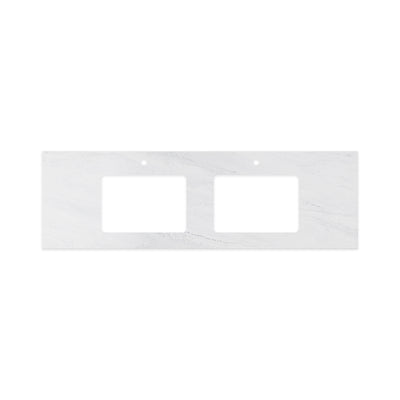 FIENZA CLOUDBURST RECTANGULAR SOLID SURFACE BENCHTOP WITH DOUBLE UNDERMOUNT BASIN HOLE & TAP HOLES (AVAILABLE IN 1500MM AND 1800MM)
