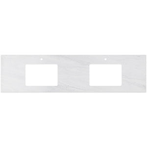 FIENZA CLOUDBURST RECTANGULAR SOLID SURFACE BENCHTOP WITH DOUBLE UNDERMOUNT BASIN HOLE & TAP HOLES (AVAILABLE IN 1500MM AND 1800MM)