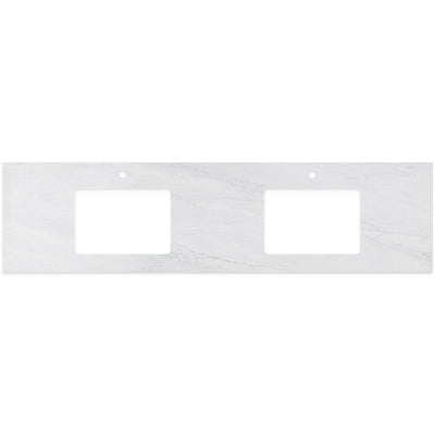 FIENZA CLOUDBURST RECTANGULAR SOLID SURFACE BENCHTOP WITH DOUBLE UNDERMOUNT BASIN HOLE & TAP HOLES (AVAILABLE IN 1500MM AND 1800MM)
