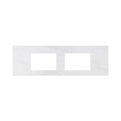 FIENZA CLOUDBURST RECTANGULAR SOLID SURFACE BENCHTOP WITH DOUBLE UNDERMOUNT BASIN HOLES (AVAILABLE IN 1500MM AND 1800MM)
