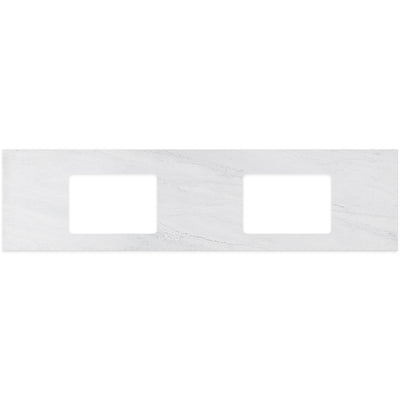 FIENZA CLOUDBURST RECTANGULAR SOLID SURFACE BENCHTOP WITH DOUBLE UNDERMOUNT BASIN HOLES (AVAILABLE IN 1500MM AND 1800MM)