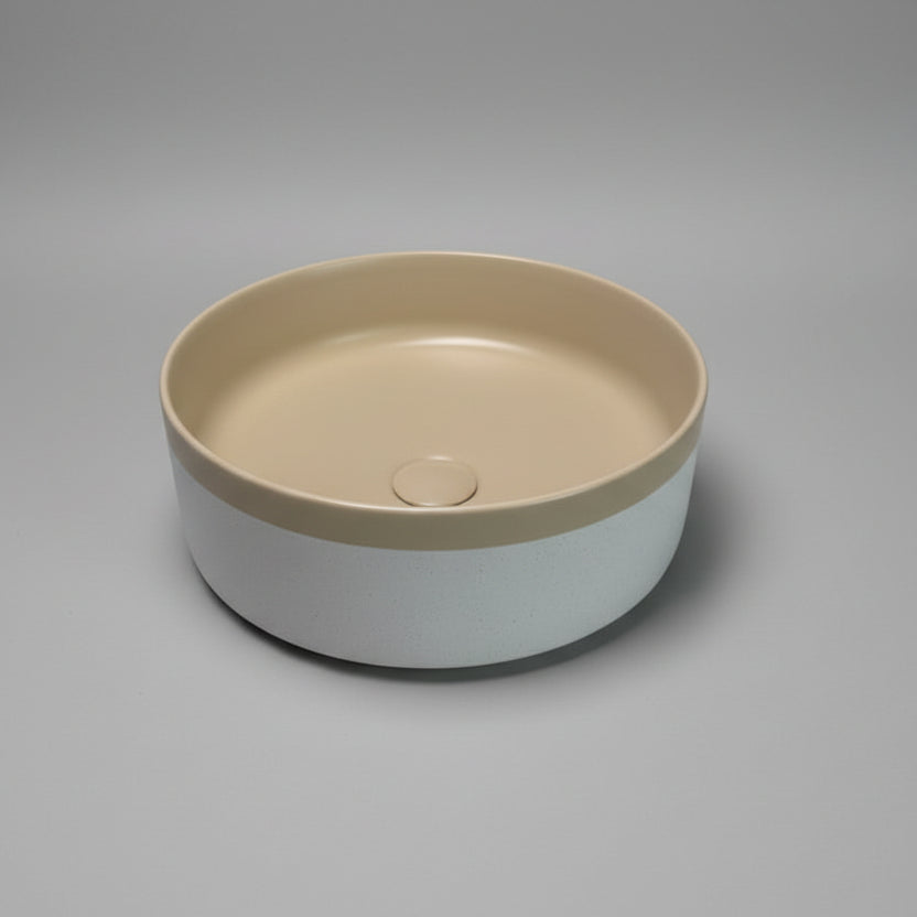 CLAYA COLOUR PLUS ROUND ABOVE COUNTER BASIN PEACH FUZZ 370MM