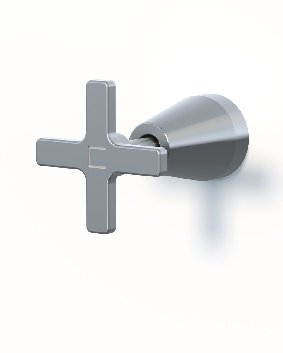 RAINWARE CROSS HANDLE HOT WALL TAP STAINLESS STEEL
