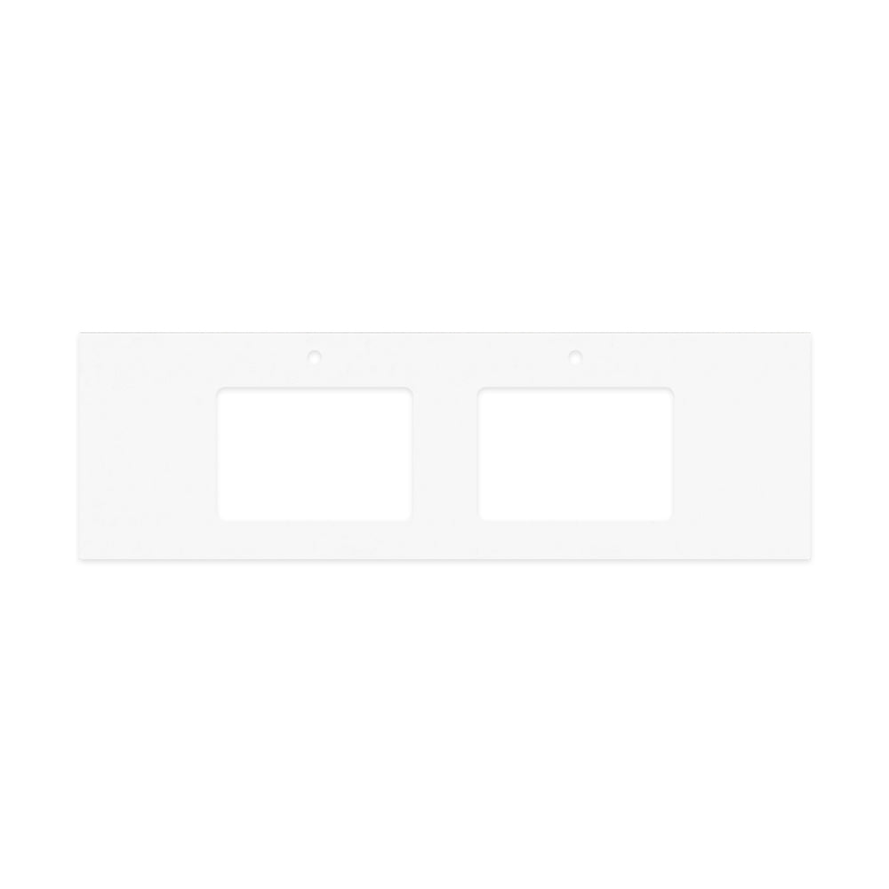 FIENZA CRYSTAL PURE SILICA FREE RECTANGULAR DEPTH STONE BENCHTOP WITH DOUBLE UNDERMOUNT BASIN HOLE & TAP HOLE (AVAILABLE IN 1500MM AND 1800MM)