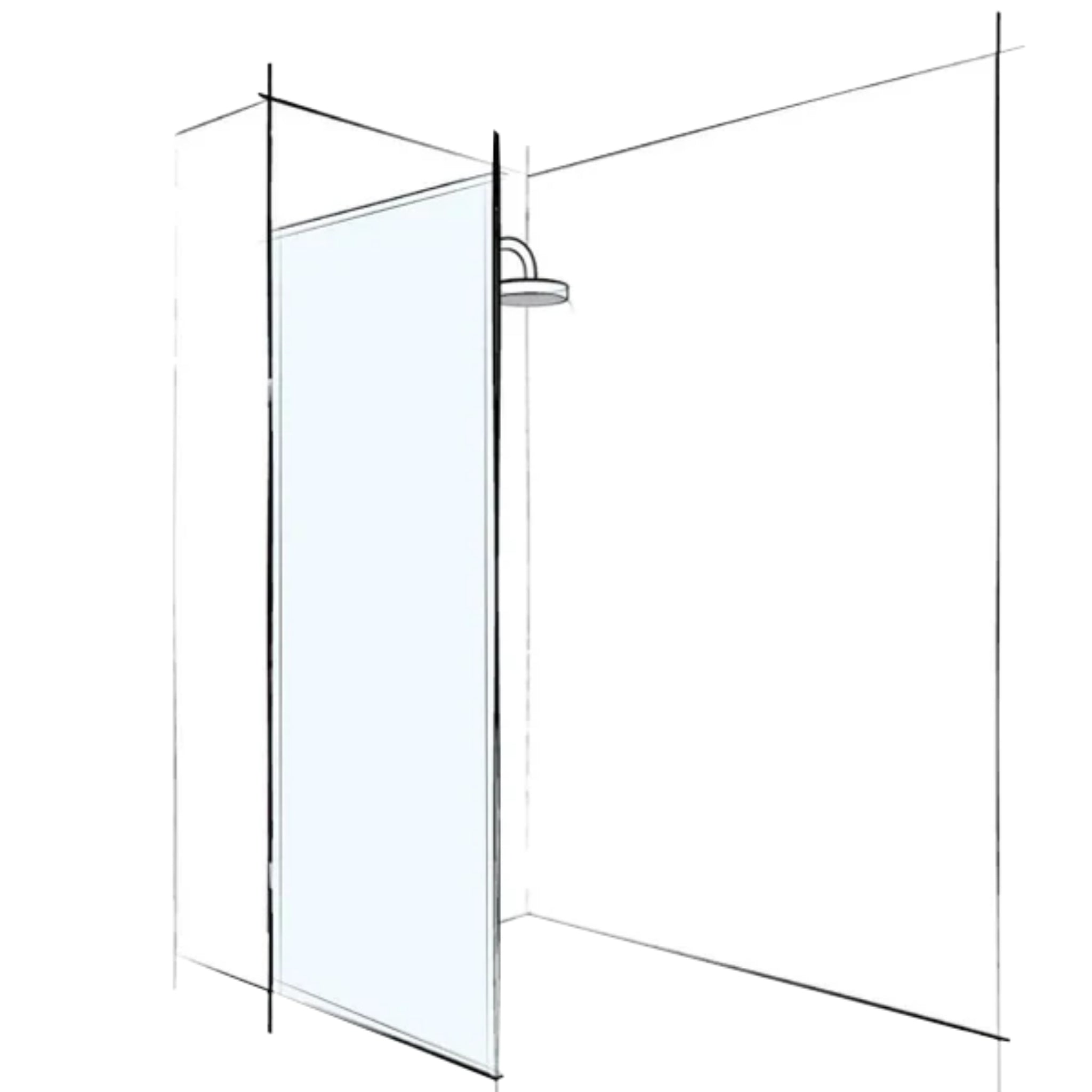 VEROTTI CUSTOM FRAMELESS FIXED PANEL SHOWER SCREEN 1200MM