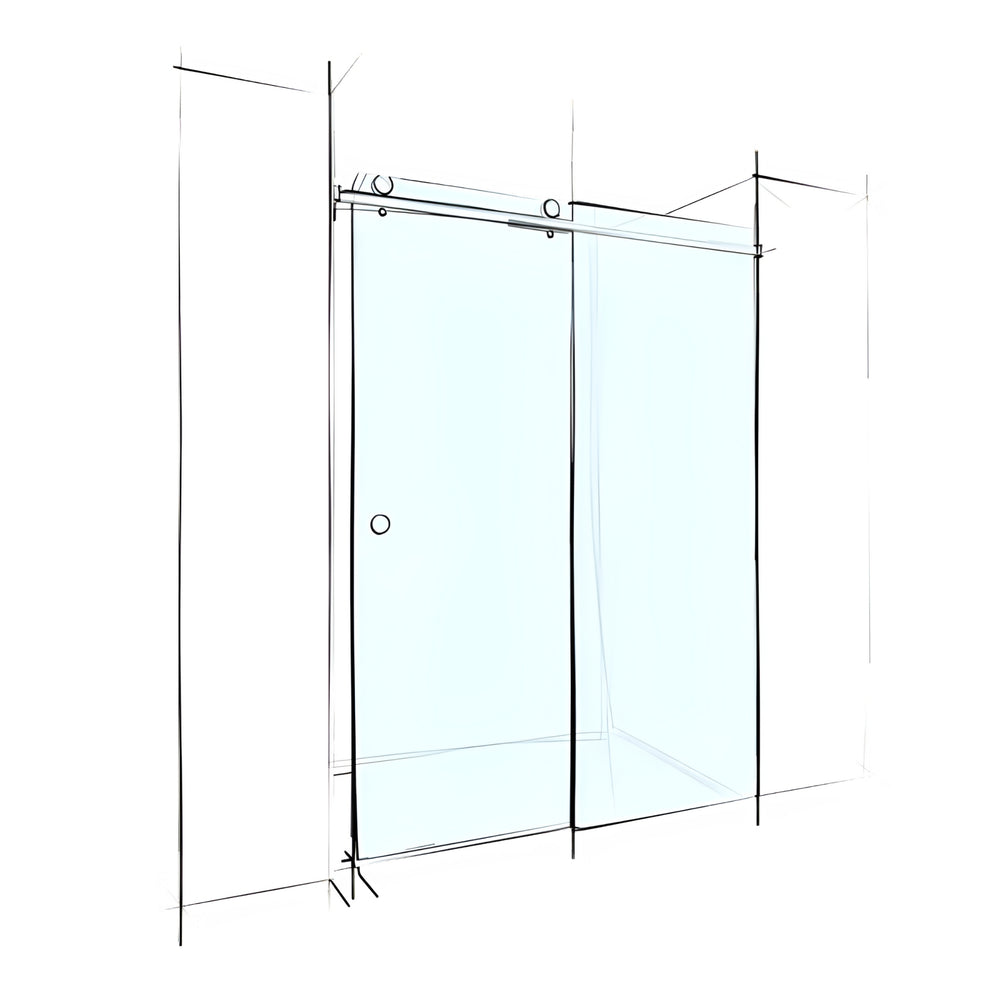 VEROTTI CUSTOM FRAMELESS SLIDING 2 PANELS SHOWER SCREEN WALL-TO-WALL 2000MM