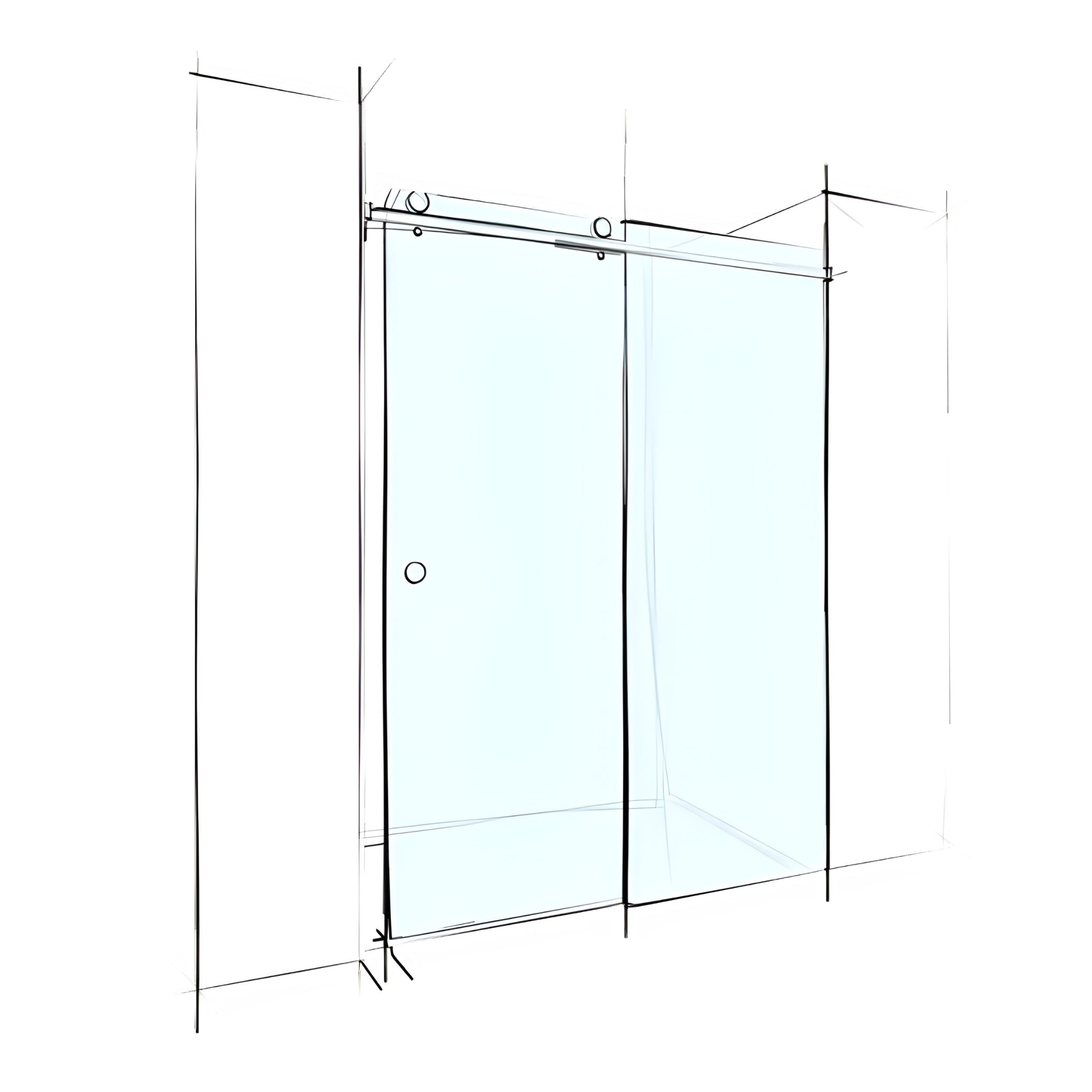 VEROTTI CUSTOM FRAMELESS SLIDING 2 PANELS SHOWER SCREEN WALL-TO-WALL 2000MM