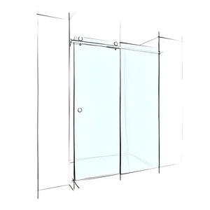 VEROTTI CUSTOM FRAMELESS SLIDING 2 PANELS SHOWER SCREEN WALL-TO-WALL 2000MM