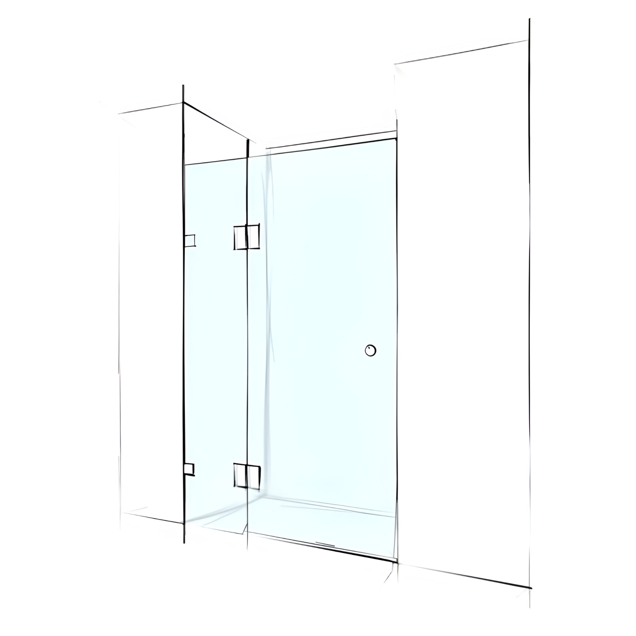 VEROTTI CUSTOM FRAMELESS 2 PANELS SHOWER SCREEN WALL-TO-WALL 1600MM