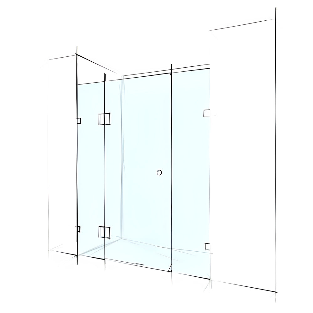 VEROTTI CUSTOM FRAMELESS 3 PANELS SHOWER SCREEN WALL-TO-WALL 2000MM