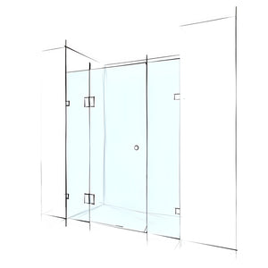 VEROTTI CUSTOM FRAMELESS 3 PANELS SHOWER SCREEN WALL-TO-WALL 2000MM