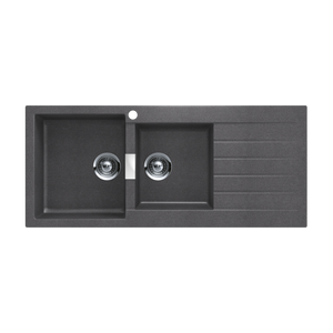 SCHOCK SIGNUS 1 & 3/4 BOWL KITCHEN SINK WITH LEFT HAND DRAINER STONE 1160MM