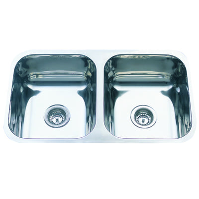 IKON CORA DOUBLE BOWL UNDERMOUNT SINK STAINLESS STEEL 780MM