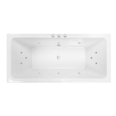 DECINA CARINA INSET SANTAI SPA BATH GLOSS WHITE 1675MM WITH 12-JETS