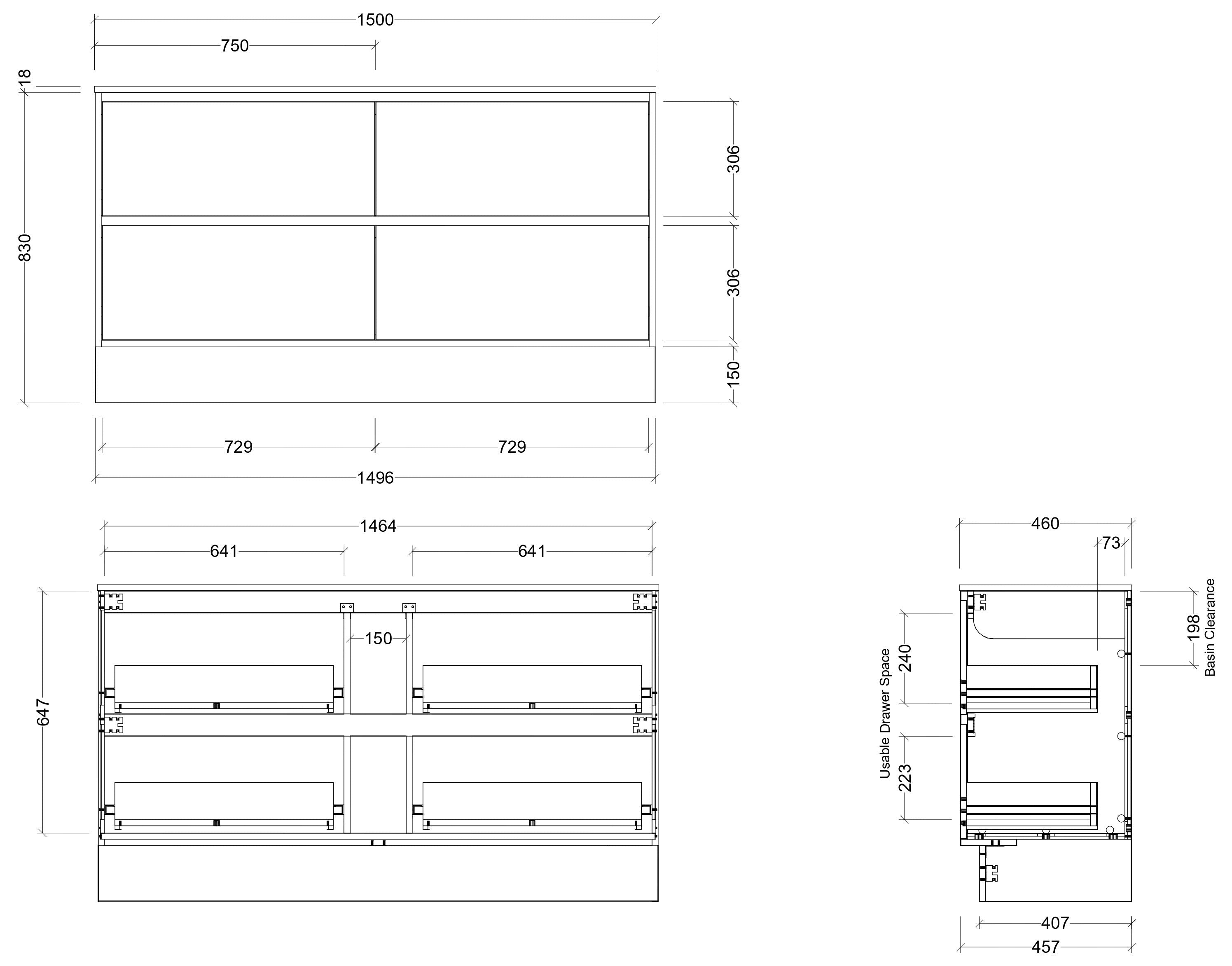 TIMBERLINE DELAWARE CUSTOM FLOOR STANDING VANITY (ALL SIZING)