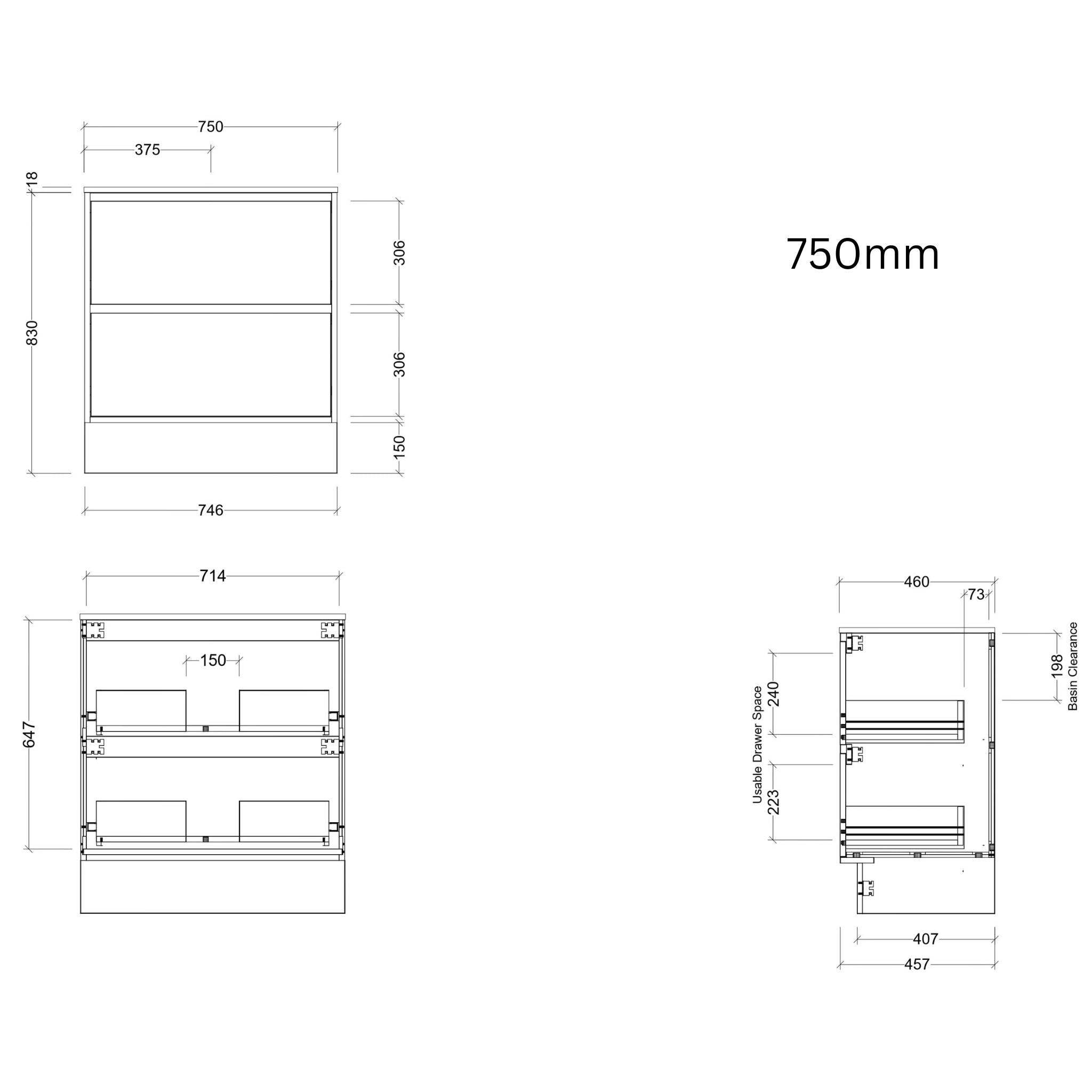 TIMBERLINE DELAWARE CUSTOM FLOOR STANDING VANITY (ALL SIZING)