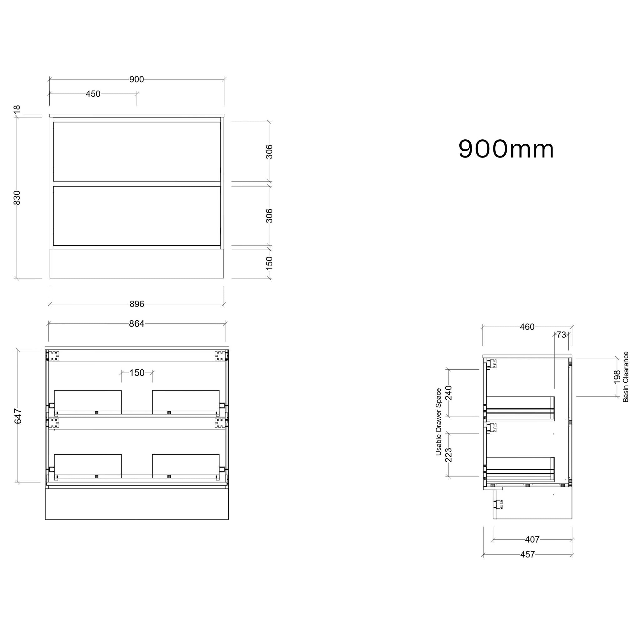 TIMBERLINE DELAWARE CUSTOM FLOOR STANDING VANITY (ALL SIZING)