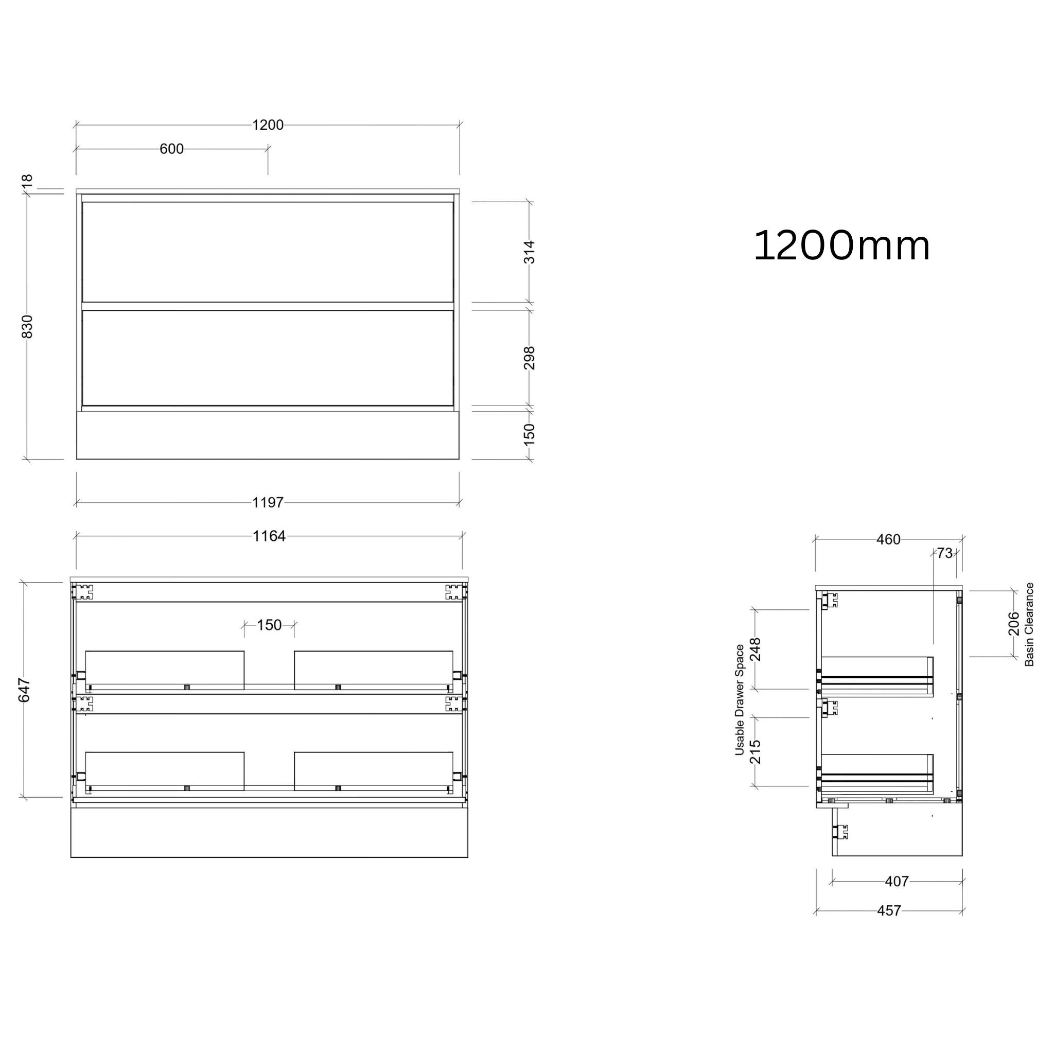 TIMBERLINE DELAWARE CUSTOM FLOOR STANDING VANITY (ALL SIZING)