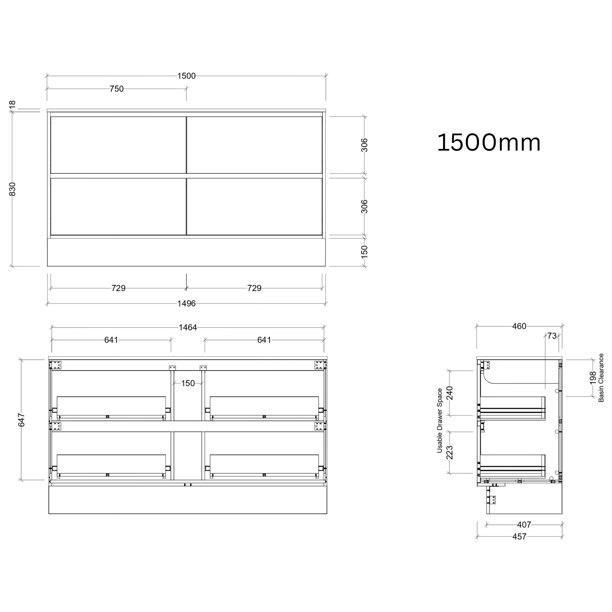 TIMBERLINE DELAWARE CUSTOM FLOOR STANDING VANITY (ALL SIZING)