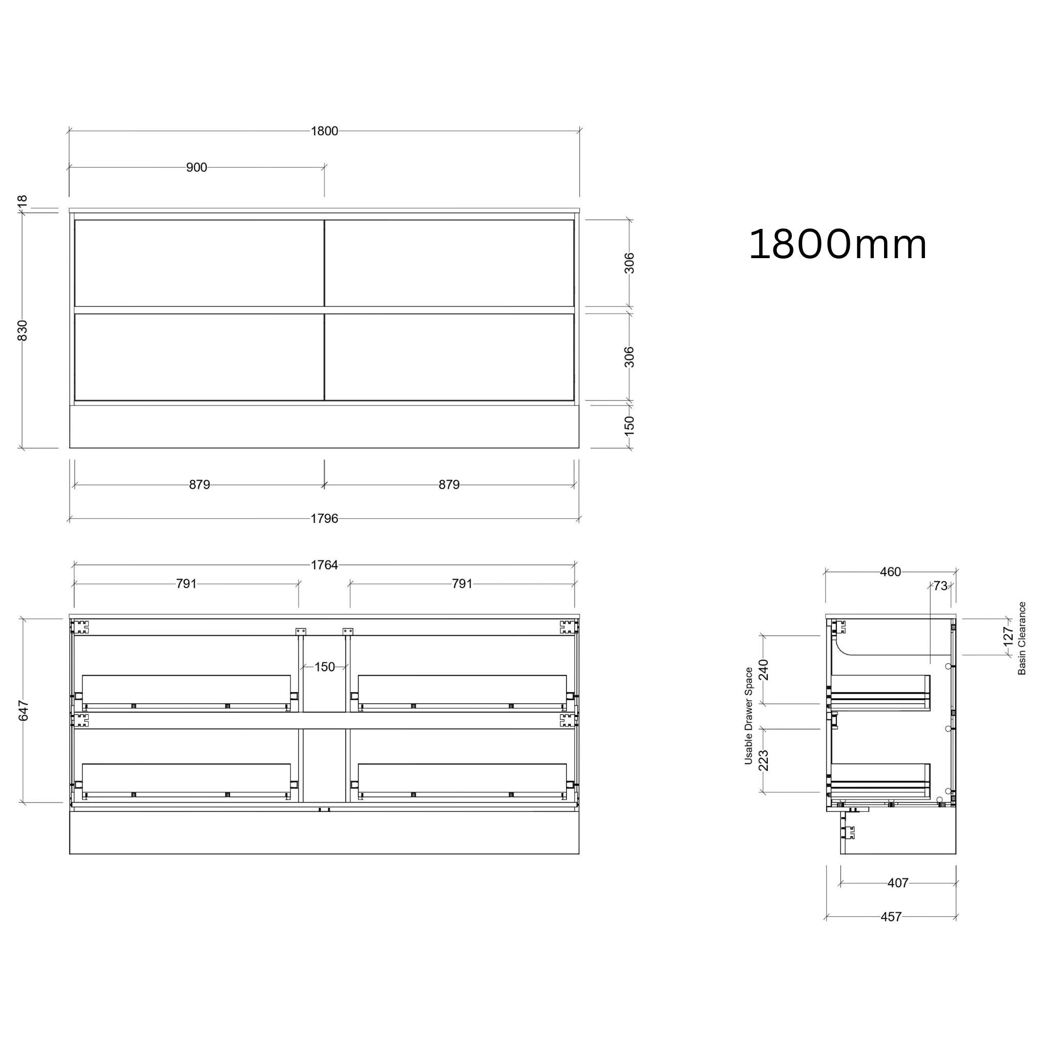 TIMBERLINE DELAWARE CUSTOM FLOOR STANDING VANITY (ALL SIZING)