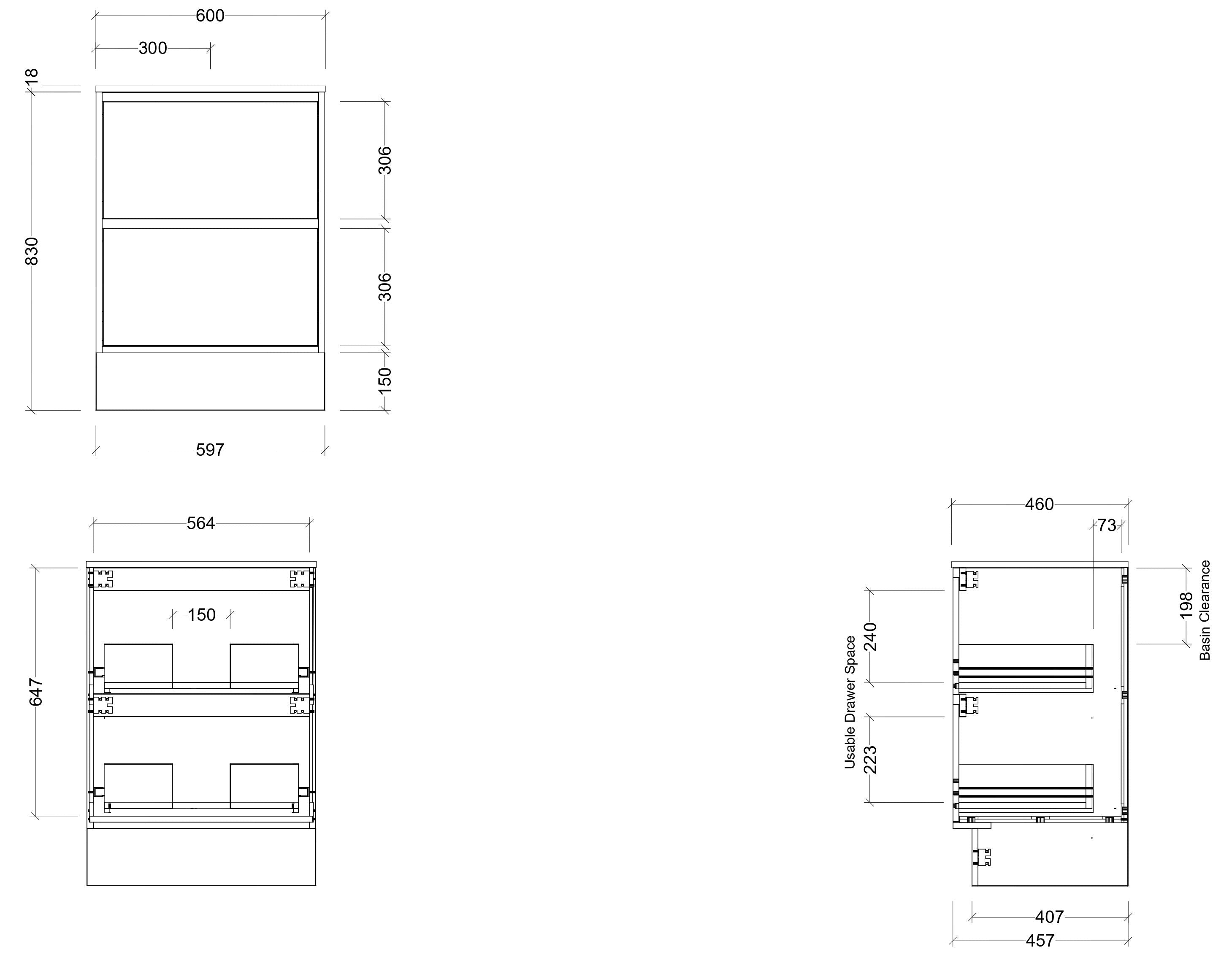 TIMBERLINE DELAWARE CUSTOM FLOOR STANDING VANITY (ALL SIZING)