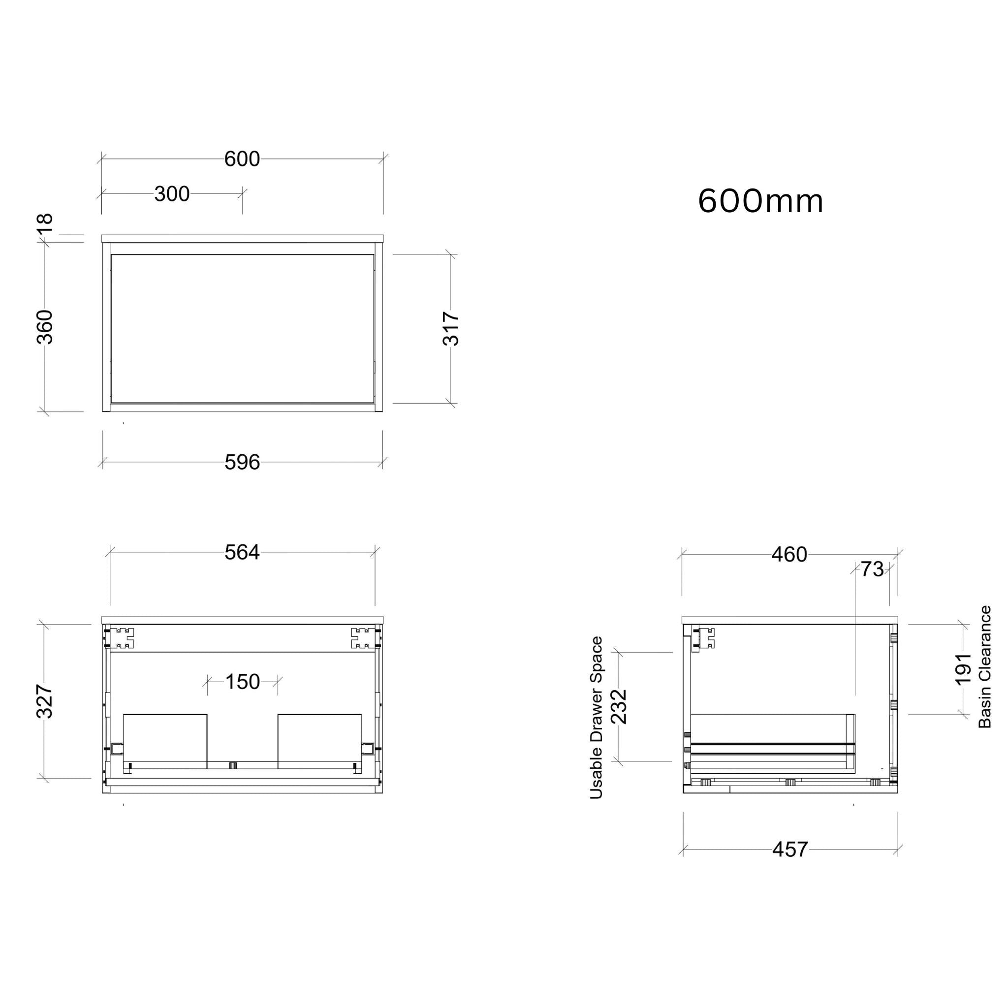TIMBERLINE DELAWARE CUSTOM WALL HUNG VANITY (ALL SIZING)