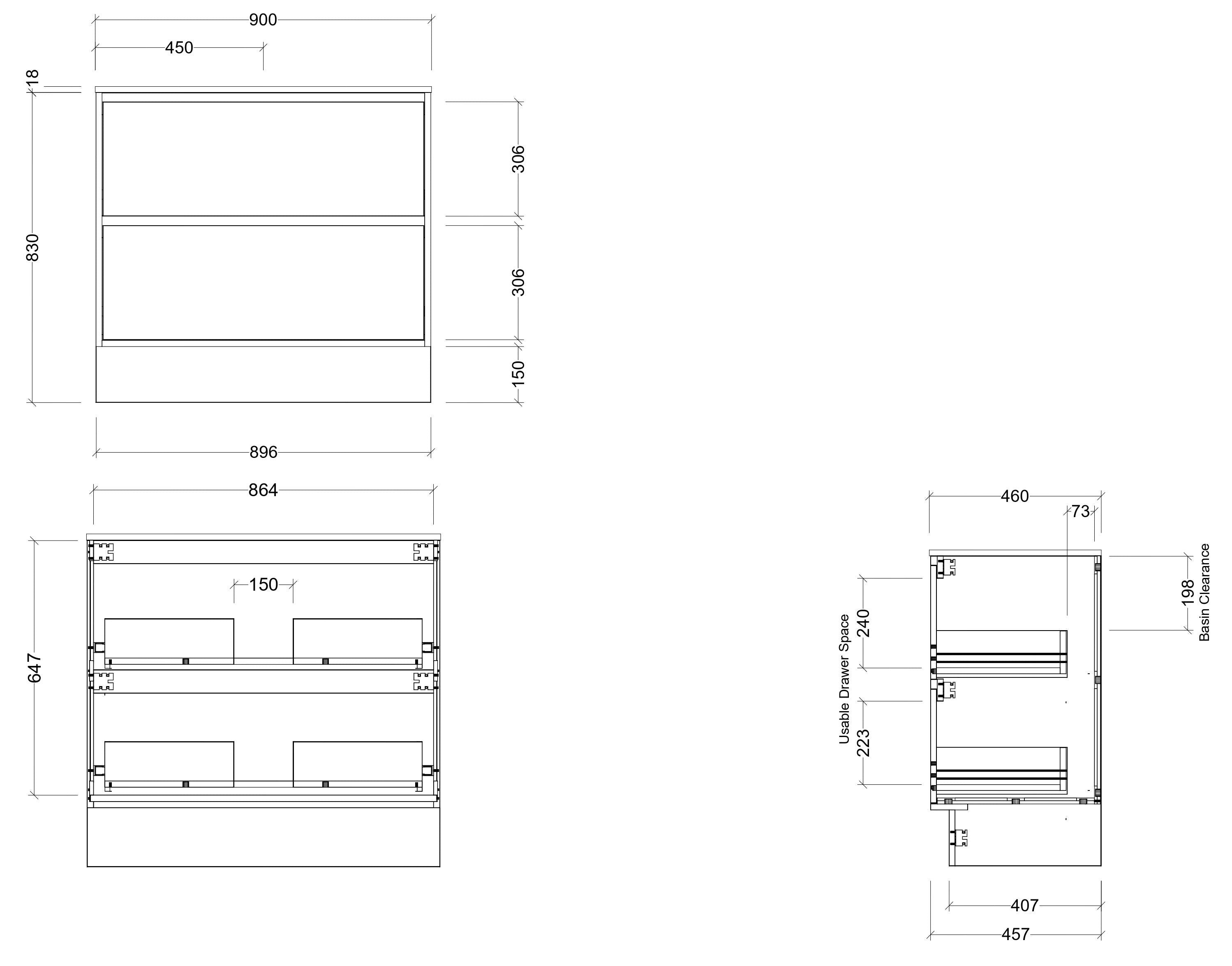 TIMBERLINE DELAWARE CUSTOM FLOOR STANDING VANITY (ALL SIZING)