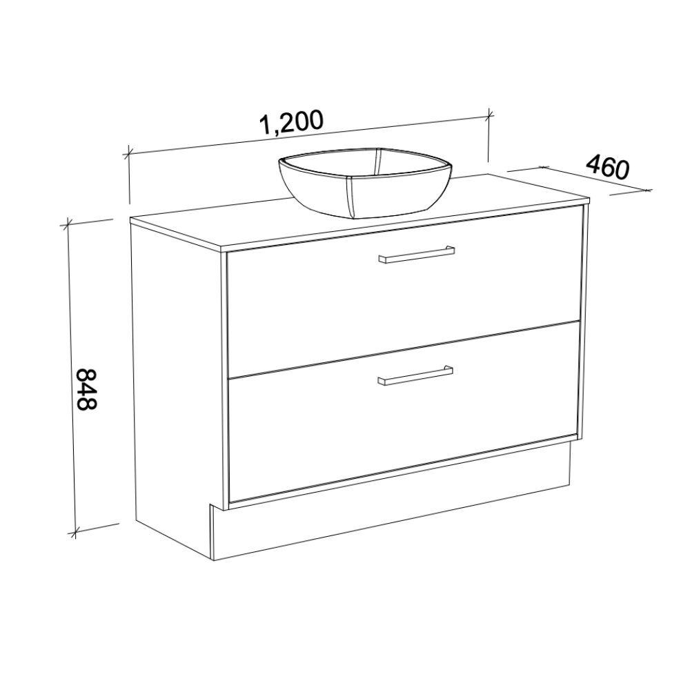 TIMBERLINE DELAWARE CUSTOM FLOOR STANDING VANITY (ALL SIZING)