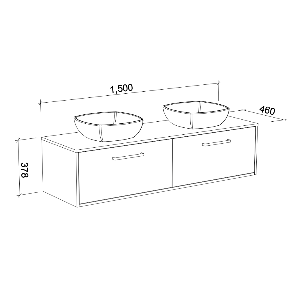TIMBERLINE DELAWARE CUSTOM WALL HUNG VANITY (ALL SIZING)