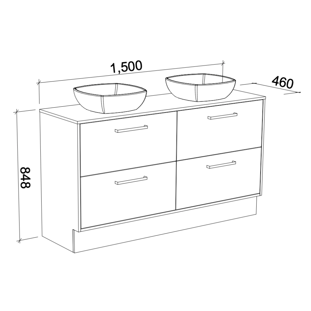 TIMBERLINE DELAWARE CUSTOM FLOOR STANDING VANITY (ALL SIZING)