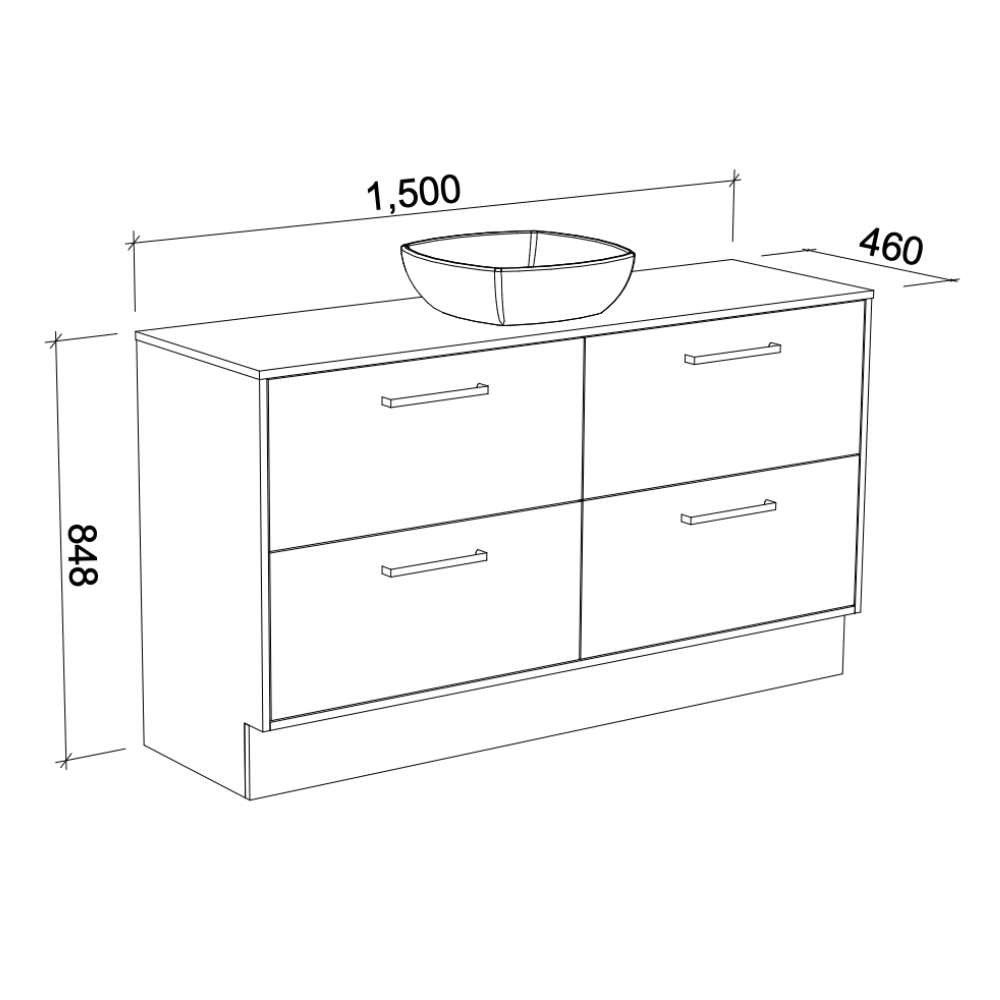 TIMBERLINE DELAWARE CUSTOM FLOOR STANDING VANITY (ALL SIZING)