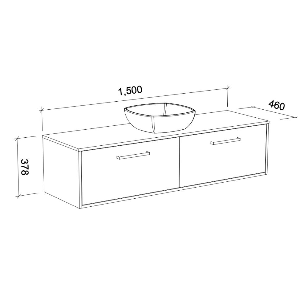 TIMBERLINE DELAWARE CUSTOM WALL HUNG VANITY (ALL SIZING)