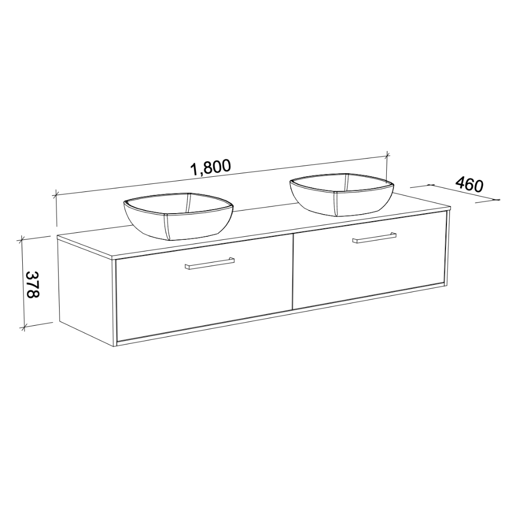 TIMBERLINE DELAWARE CUSTOM WALL HUNG VANITY (ALL SIZING)