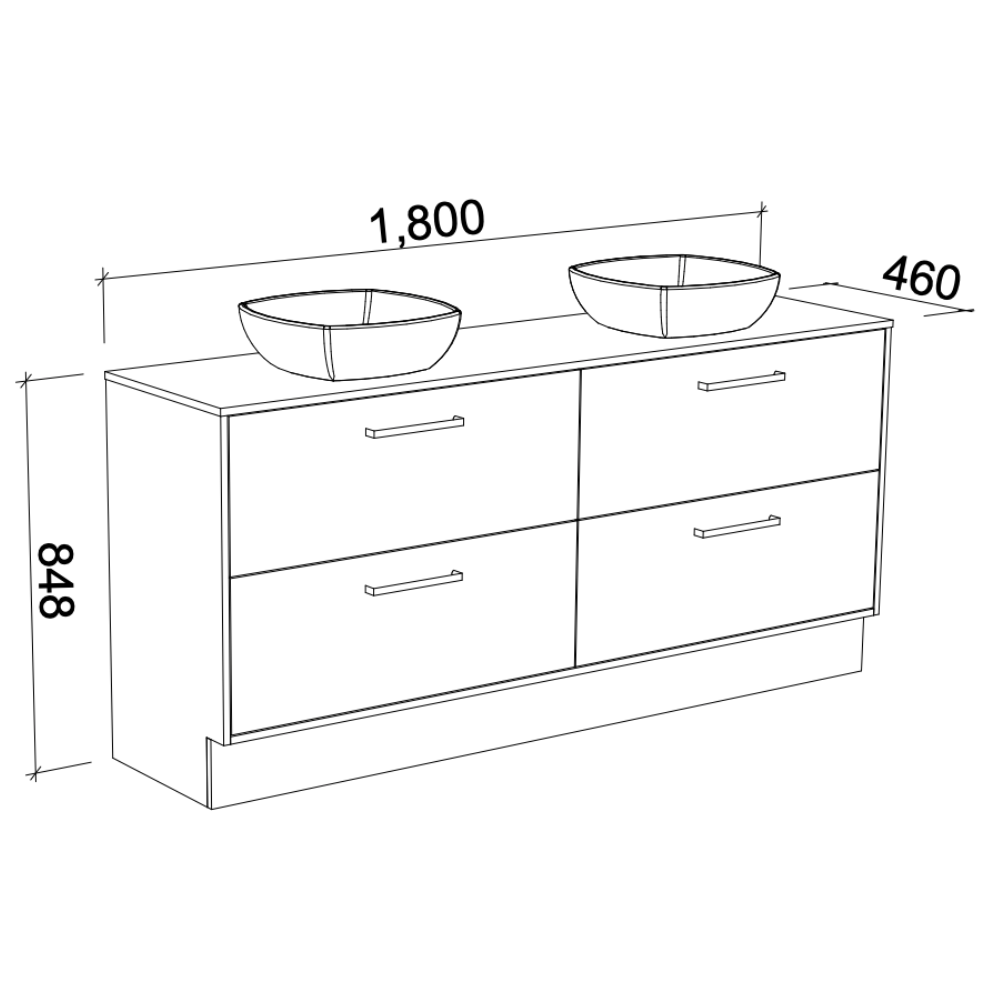 TIMBERLINE DELAWARE CUSTOM FLOOR STANDING VANITY (ALL SIZING)