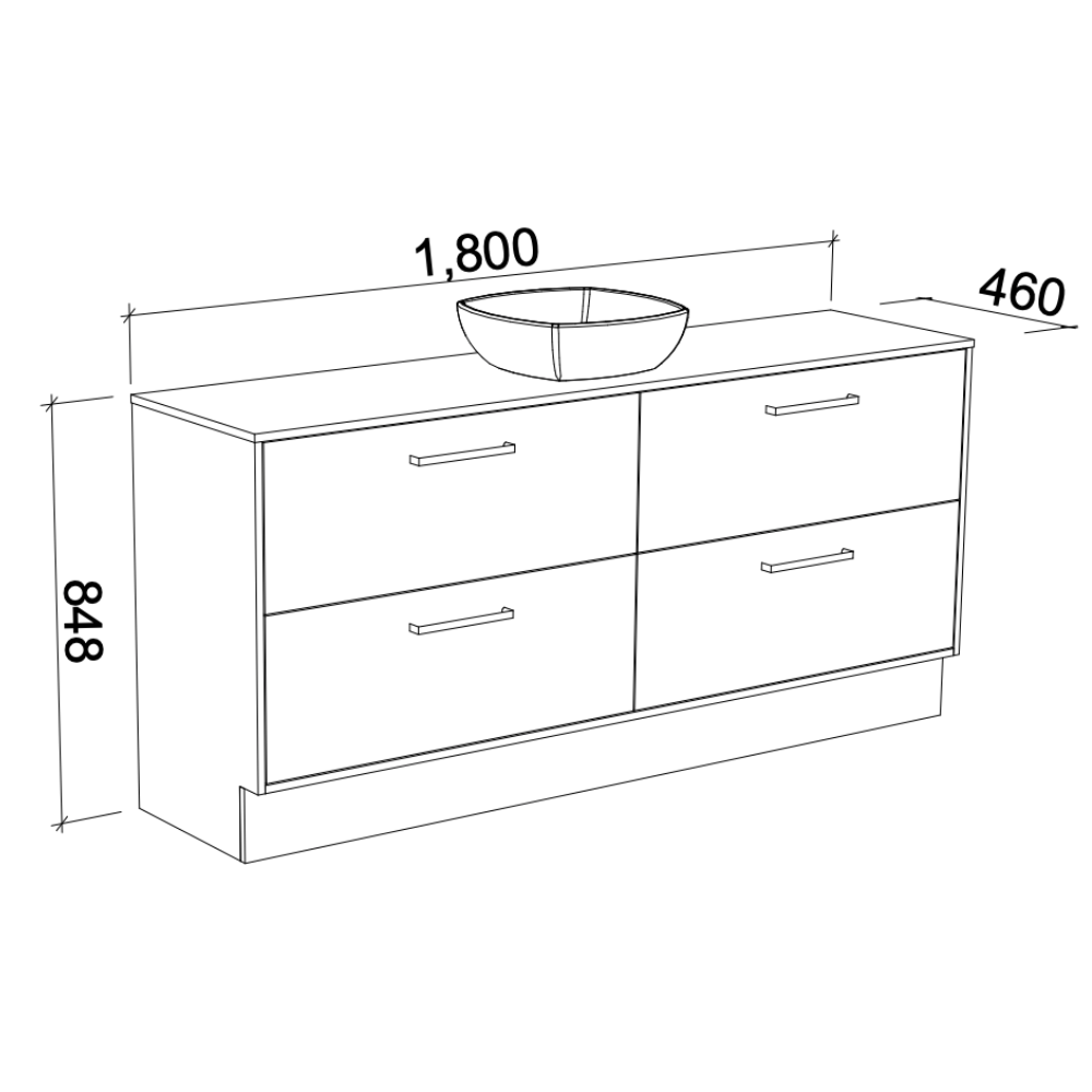 TIMBERLINE DELAWARE CUSTOM FLOOR STANDING VANITY (ALL SIZING)
