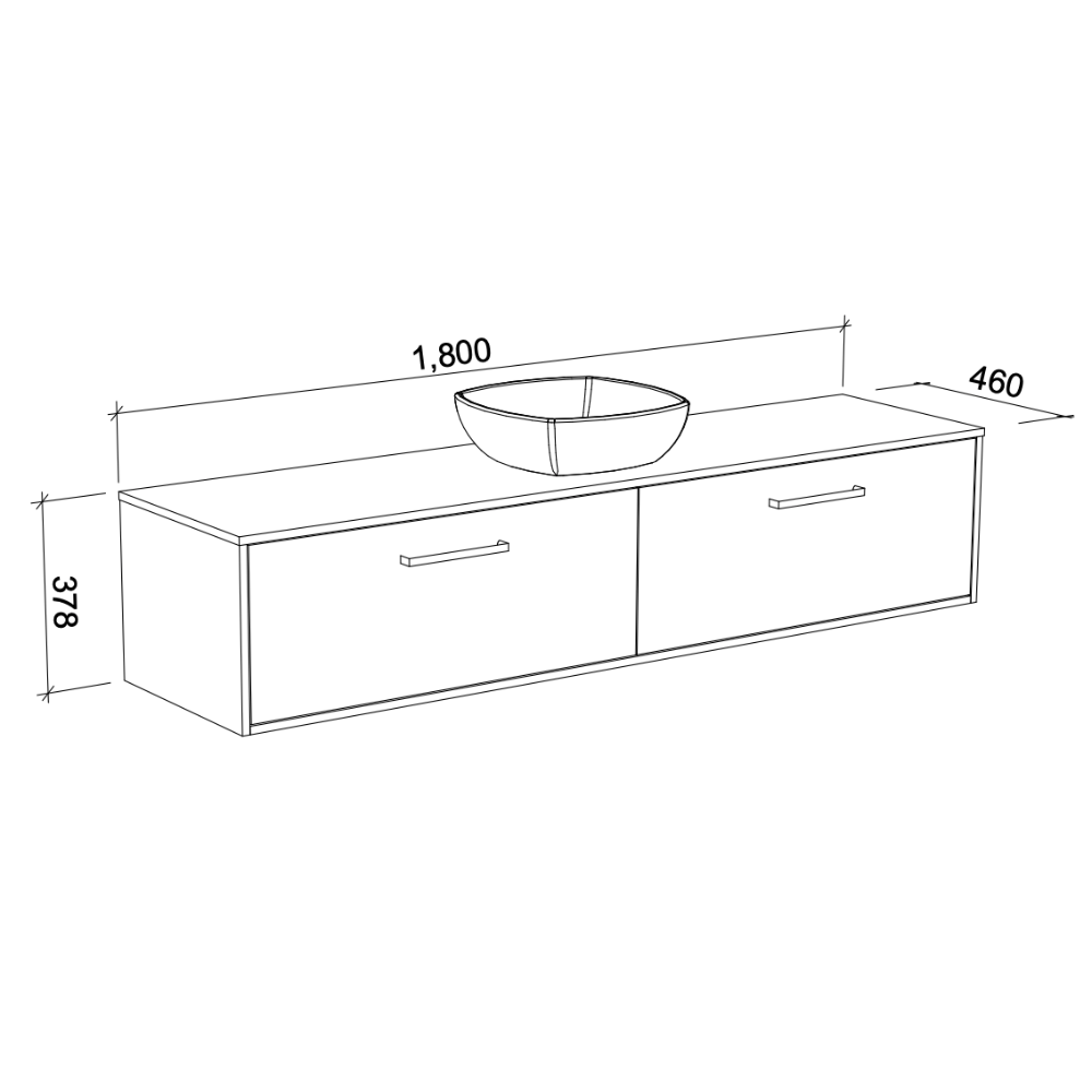 TIMBERLINE DELAWARE CUSTOM WALL HUNG VANITY (ALL SIZING)