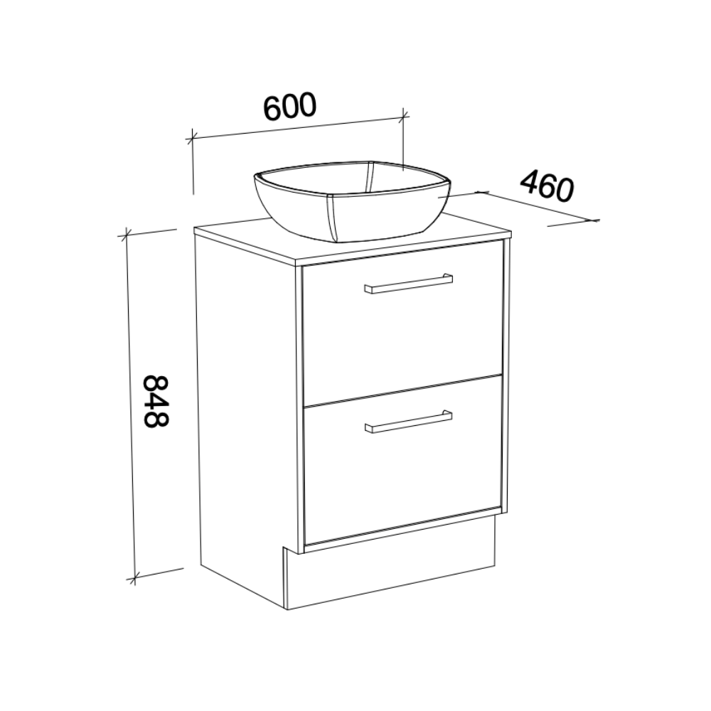TIMBERLINE DELAWARE CUSTOM FLOOR STANDING VANITY (ALL SIZING)