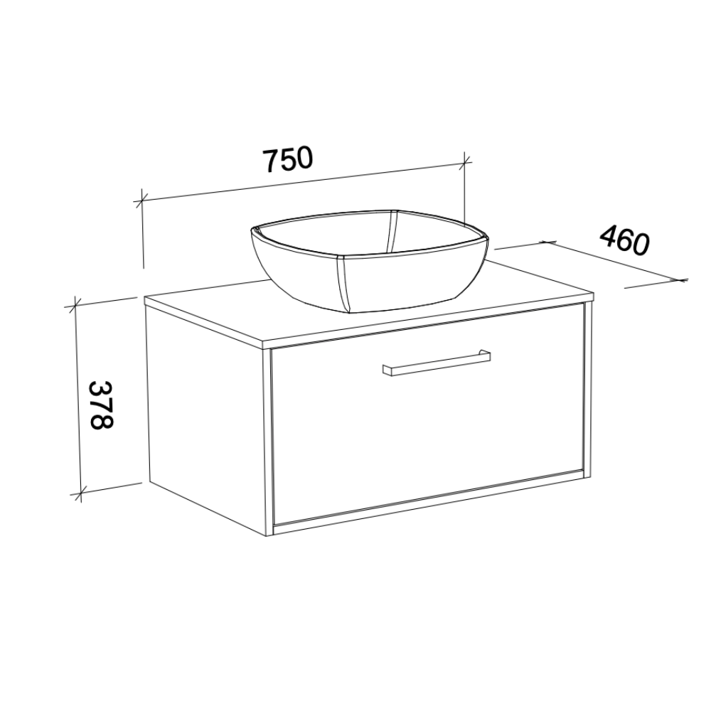 TIMBERLINE DELAWARE CUSTOM WALL HUNG VANITY (ALL SIZING)