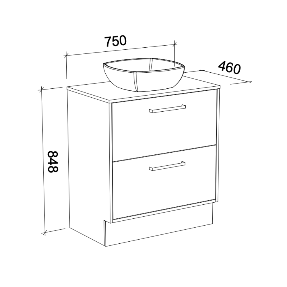 TIMBERLINE DELAWARE CUSTOM FLOOR STANDING VANITY (ALL SIZING)